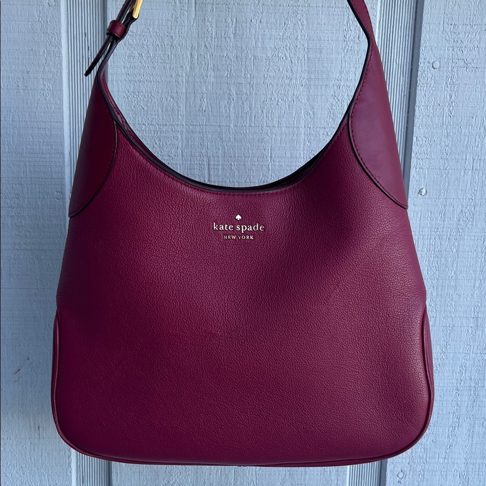 Kate Spade Aster Shoulder Bag Cranberry Cocktail Pebbled Leather EUC WKR00567 - Picture 5 of 12